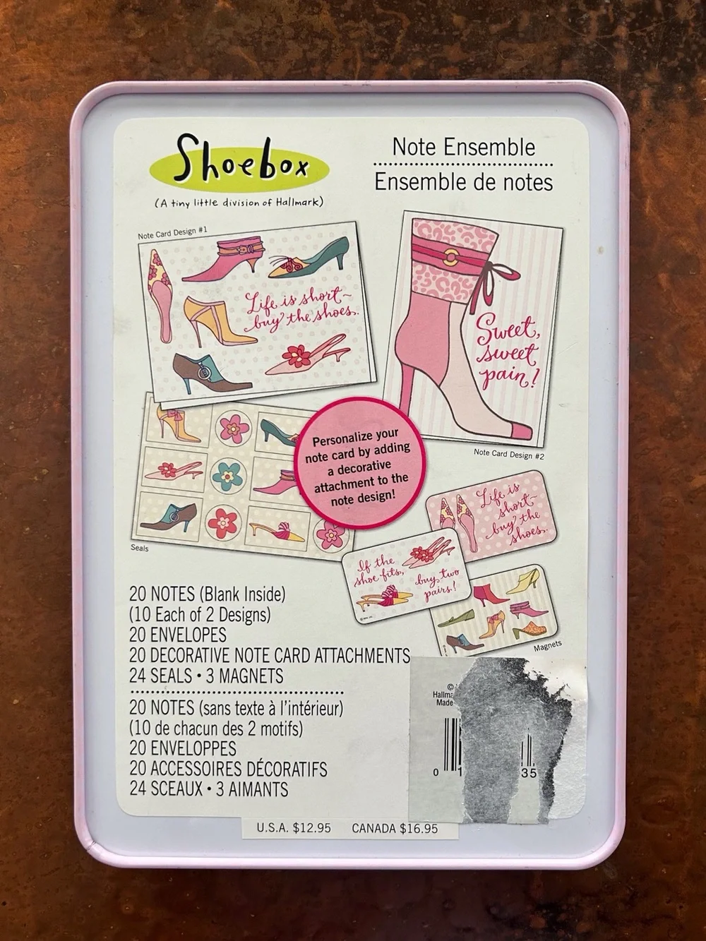 Card stationary with Shoe theme